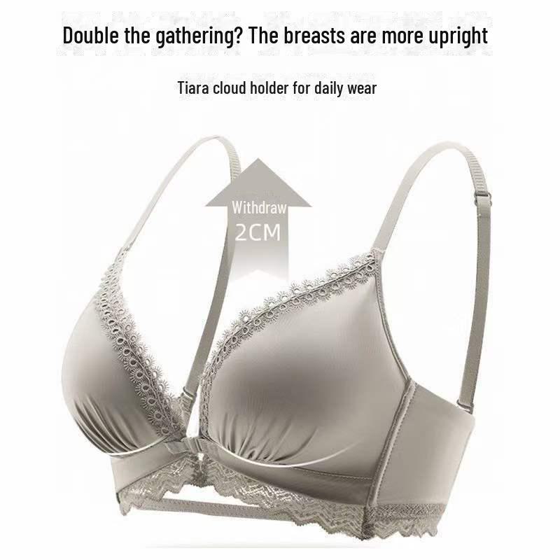 Front Buckle Bra Set for Women with Small Breasts: Lift and Enhance, No Steel Ring, Beautiful Back Design