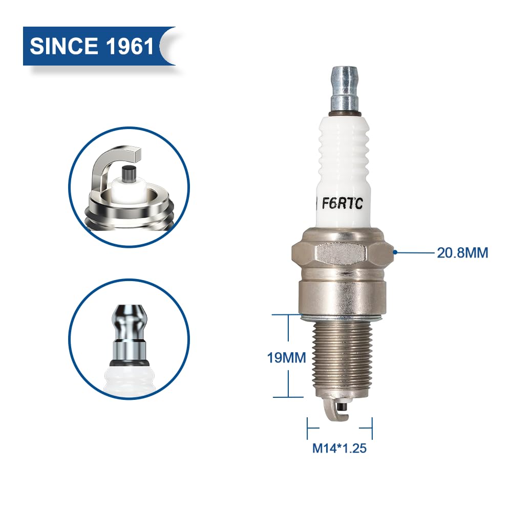 Torch F6RTC Replaces NGK BPR6ES Spark Plug, BOSCH WR6DC/WR7DC Spark Plug, CHAMPION RN9YC RN10YC