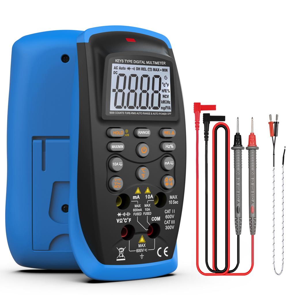 Druckknopf Digitalmultimeter, Elektrische Messinstrumente, Automatische Bereichswahl, Sicheres doppelt isoliertes Design mit Datenhaltefunktion