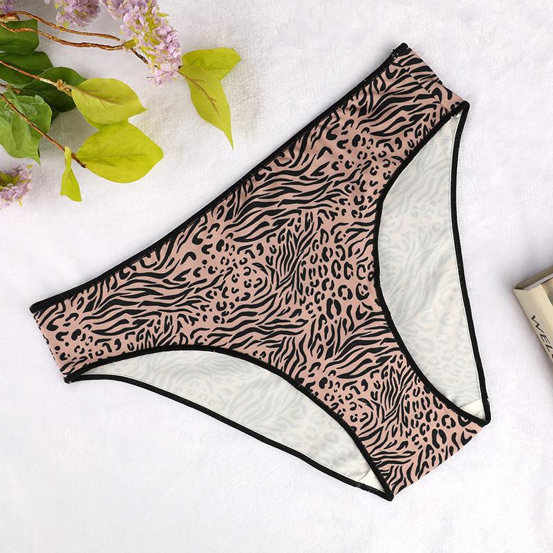 Europäische und amerikanische neue Damen-Leopardenmuster-Unterwäsche reine Baumwolle atmungsaktive Slips sexy Tanga T-Hosen Großhandel
