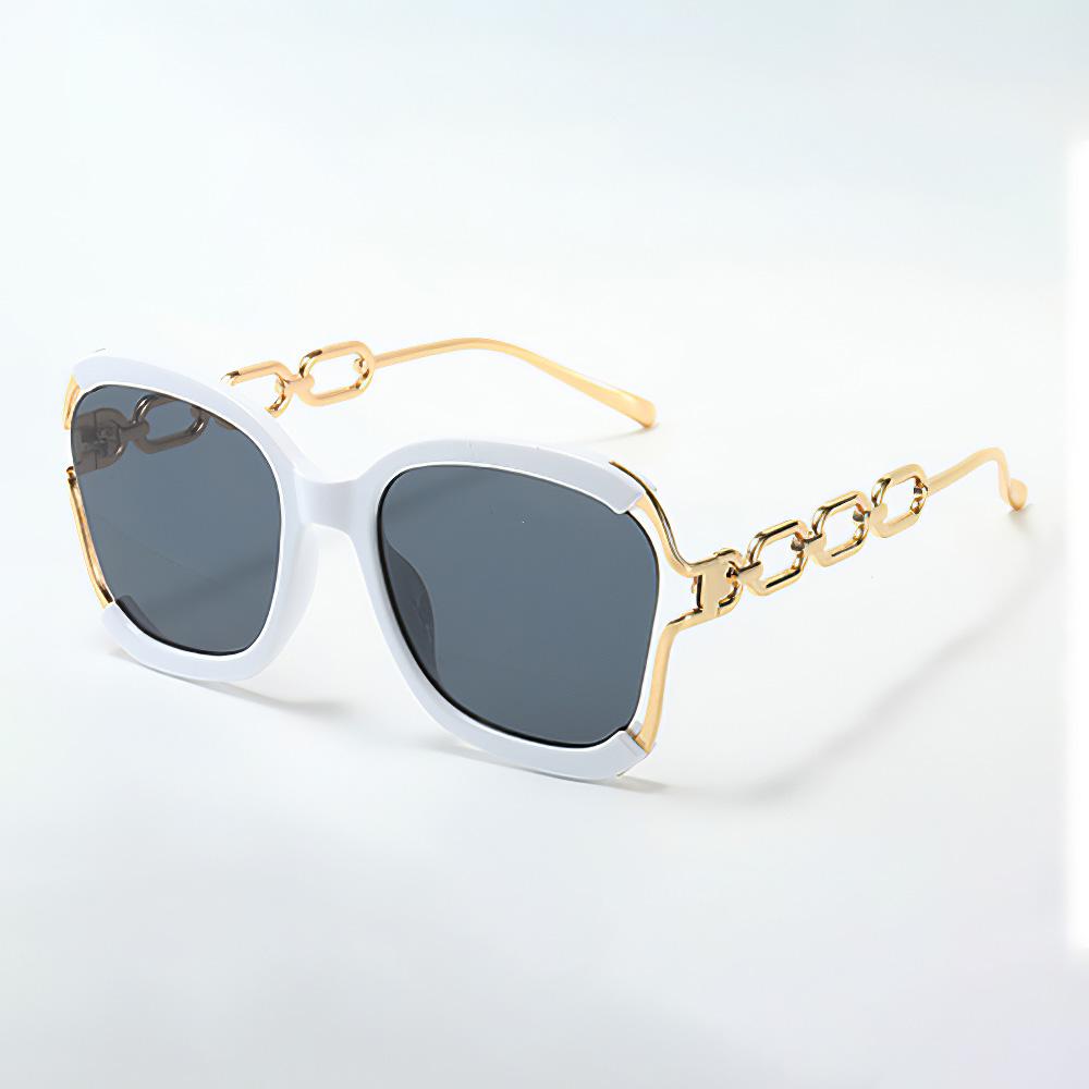New Fashionable Sunglasses Women Gradient Lenses Golden Chain Decoration Unique Design Stylish Glasses for Women