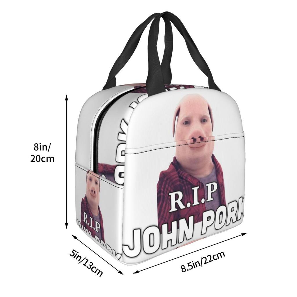 RIP John Pork Insulated Lunch Bag for Women Kids Portable Food Boxes Thermal Lunch Box Tote