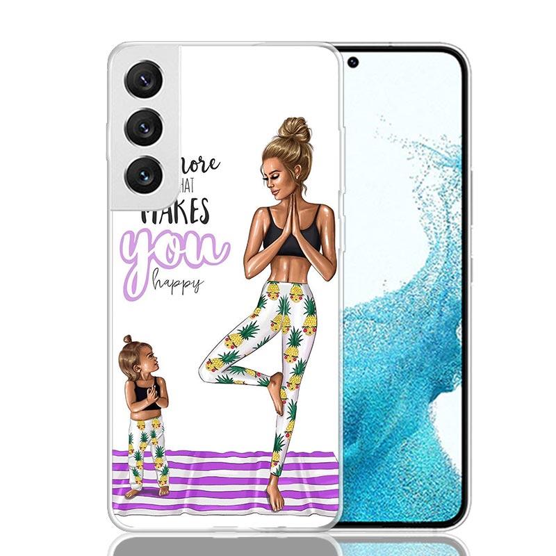 Mom Baby Girls Case Phone Cover for Samsung Galaxy S24 S25 Ultra S23 Plus S22 + S21 S20 FE S10 S25Plus Trend Fundas S24 Ultra S2