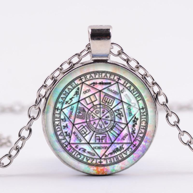 Collana Con Ciondolo 7 Arcangeli, Uomo Donna, Lega Di Zinco, Catena Regolabile 45+5 Cm, Con Confezione Regalo