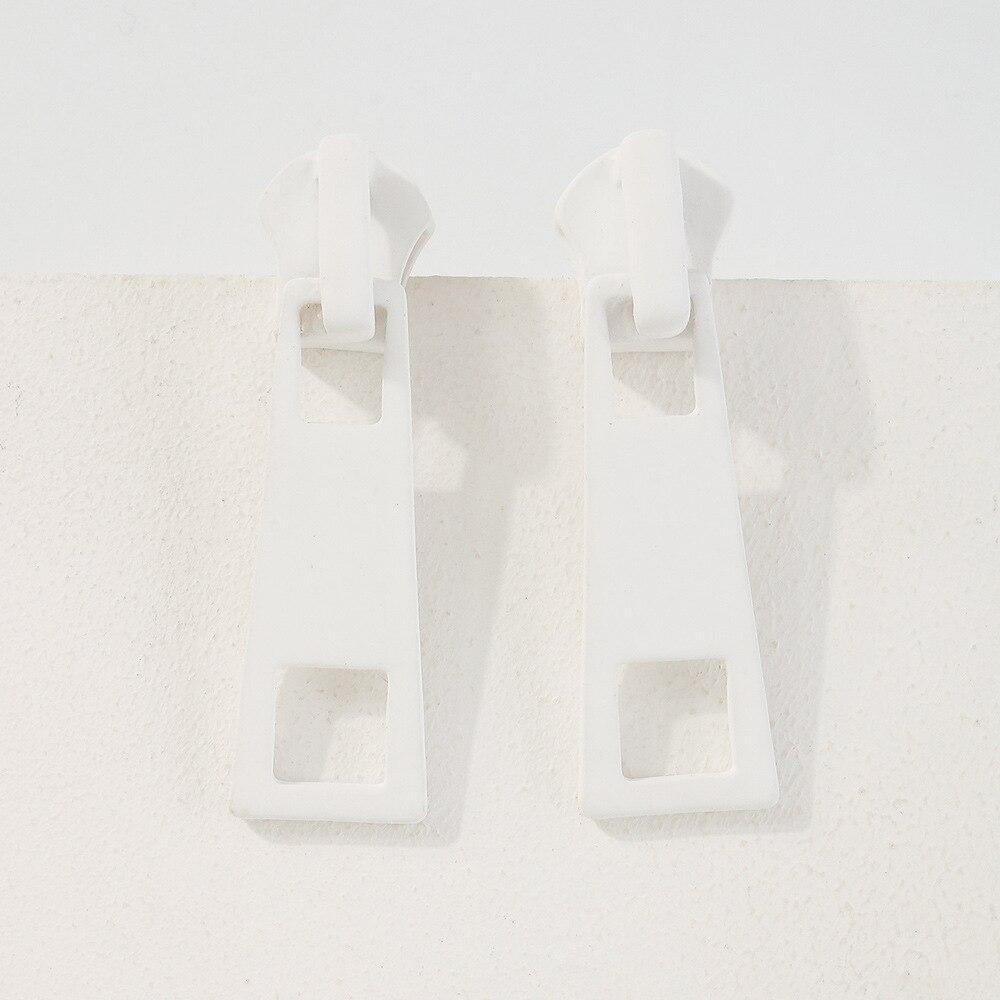 

Модные индивидуальные серьги-гвоздики на молнии для женщин, корейские креативные красочные необычные серьги 2021, трендовые украшения в стиле хип-хоп, панк белый