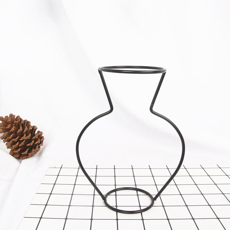 

1 шт. Ретро Железная Линия Настольная Ваза Горшок Орнамент Металлический Держатель для Растений Скандинавские Стили Цветок Домашние Украшения чёрный