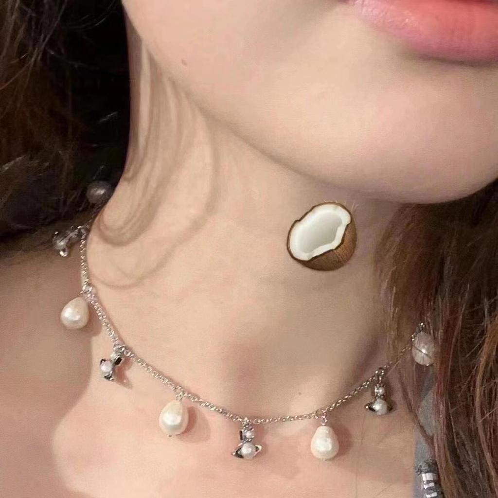 Empress Dowager Baroque Tassel Pearl Necklace - Women's Fashion Statement