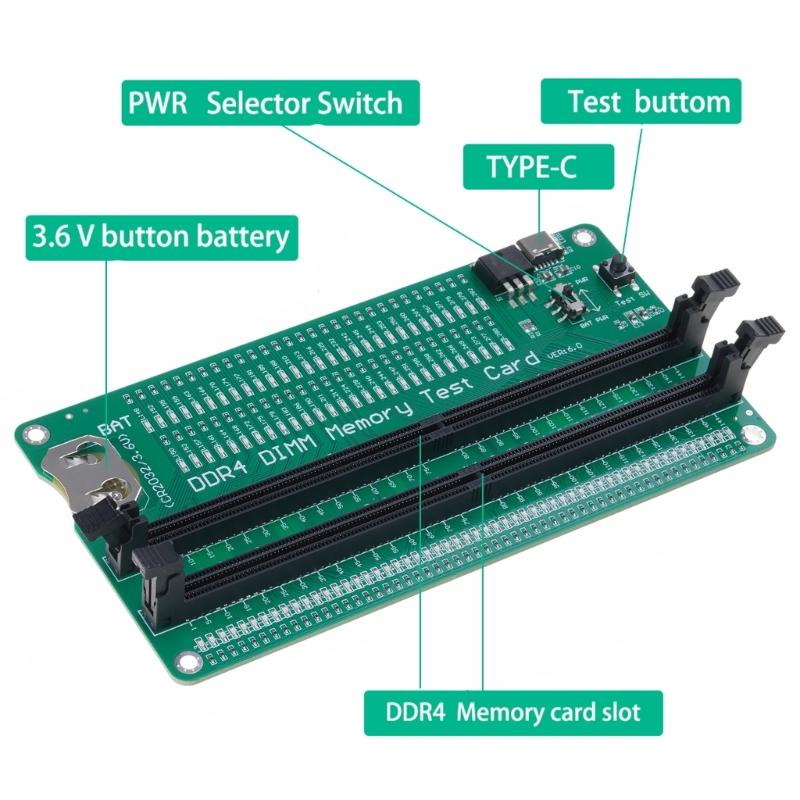 Tester gniazda pamięci DDR4 Szeroka kompatybilność Tester pamięci DDR4 Do naprawy komputerów Płyta adaptera do komputera