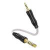 SinLoon Male To Male Balanced Audio Adapter HiFi Short Copper Gold Plated 15cm 4.4mm 2.5mm Cable, Cord, Oxygen-Free Braid, (White)