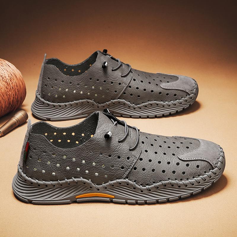 Pantofi casual pentru bărbați din piele de înaltă calitate, pantofi de mers respirabil, pentru bărbați, pantofi de vară lucrați manual, pantofi de conducere moi