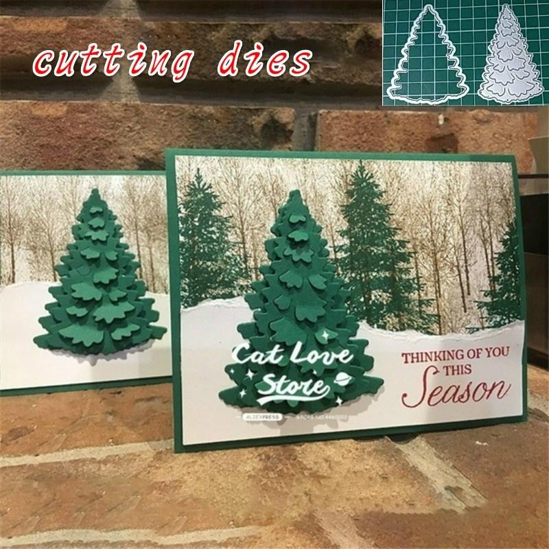 

2Pcs/Set New Christmas Tree Metal Cutting Die Stencil DIY Scrapbooking Embossing Decor Photo Album Paper Card Craft Makings