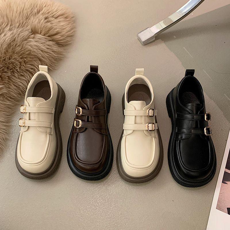 Soft Girl Women's British Style Leather Loafers - 2025 Spring/Summer Versatile Single Shoes for Skirts