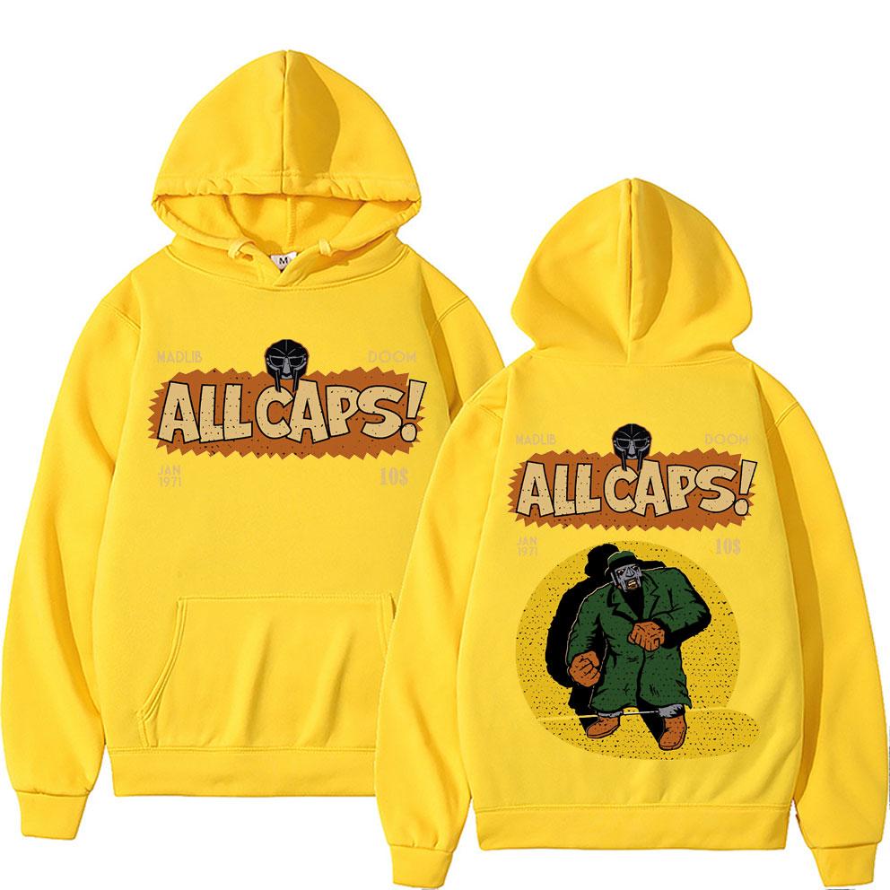Madlib Doom Moletom com capuz estampa dupla face Cantor Madvillain Mf Doom Moletom com capuz incrível unissex feminino Hip Hop Moletom unissex Streetwear