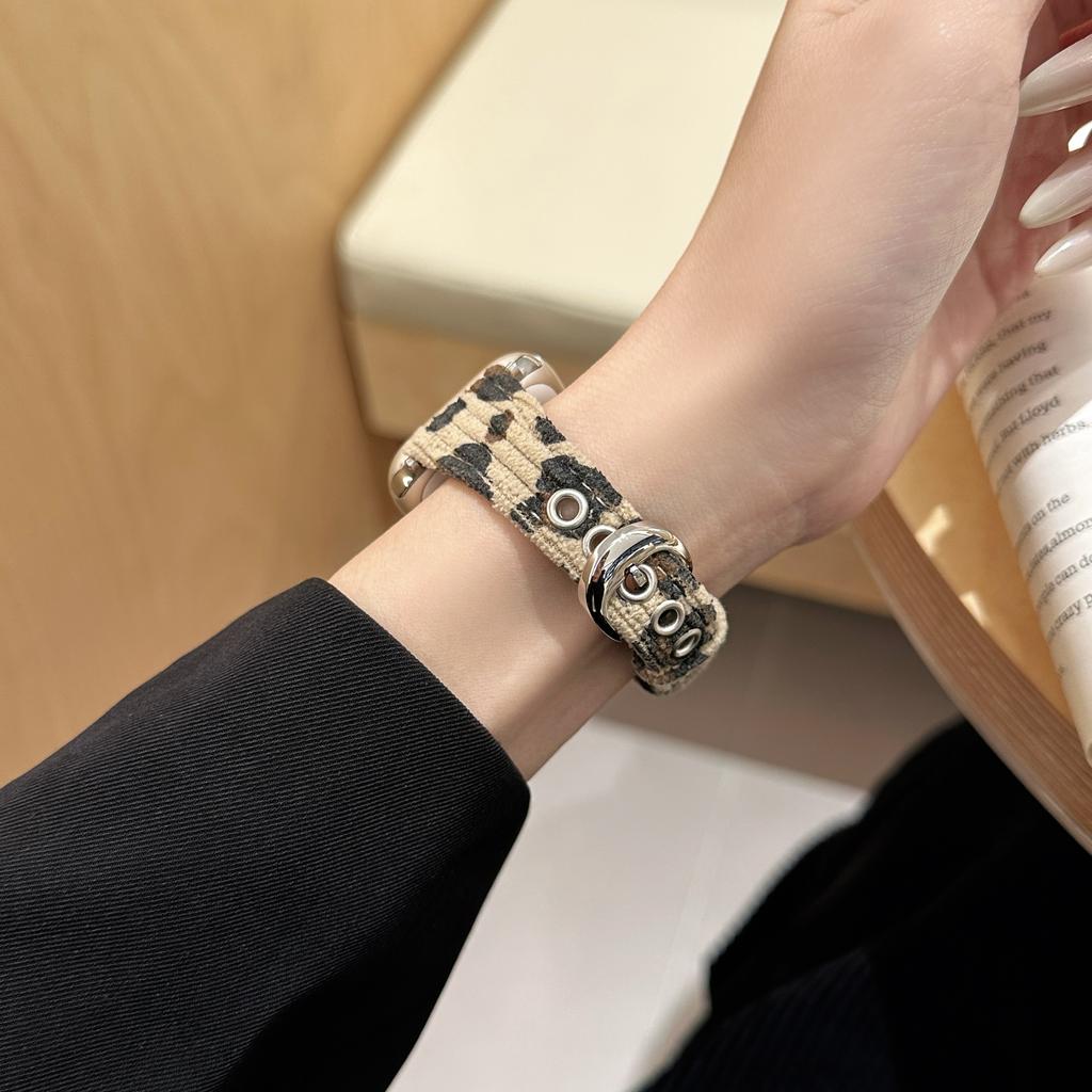 Luxuriöses Armband mit Leopardenmuster für Apple Watch Armband 46mm 41 38 40 44 42 45 49 mm Damenarmbänder iWatch Serie 11 10 9 8 7 6 5 SE Ultra 2/3