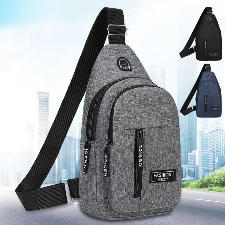 1Pc Breast Bag Men's Backpack New Breast Bag Leisure Sports Travel Chest Bag Shoulder Messenger Bag Shoulder Bag Tide