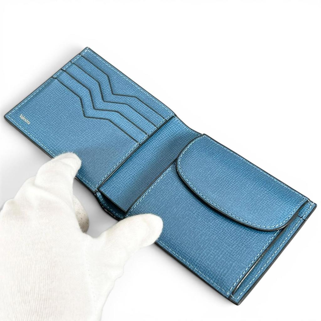 Great Valextra Bifold Wallet Wallet blue Grain calf Leather mens Used