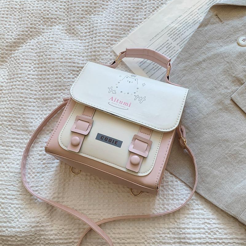 

Small bag women s bag spring and summer new student girl bag messenger bag shoulder bag large capacity handbag розовый