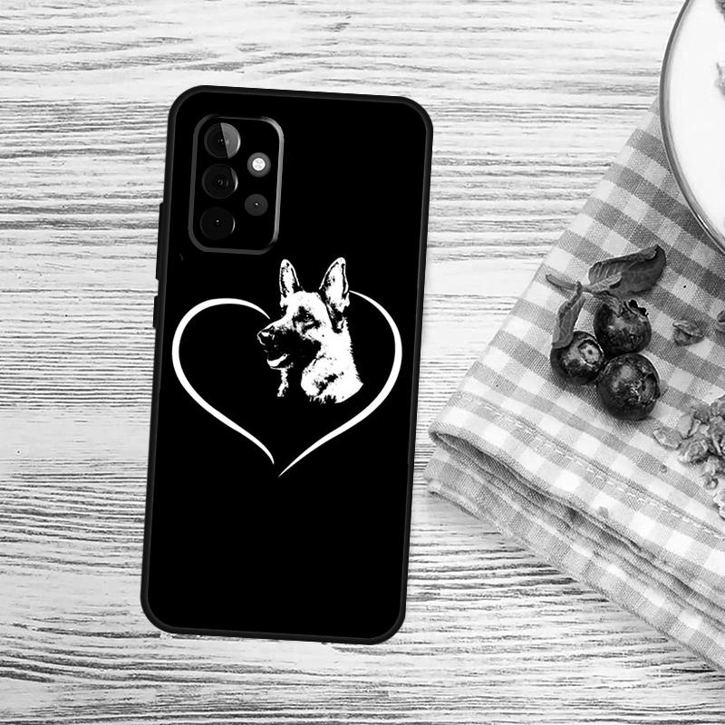Cartoon German Shepherd Dog Case For Samsung Galaxy A13 A23 A33 A53 A52 A32 A12 A56 A36 A16 A54 A34 A14 A15 A35 A55 A17