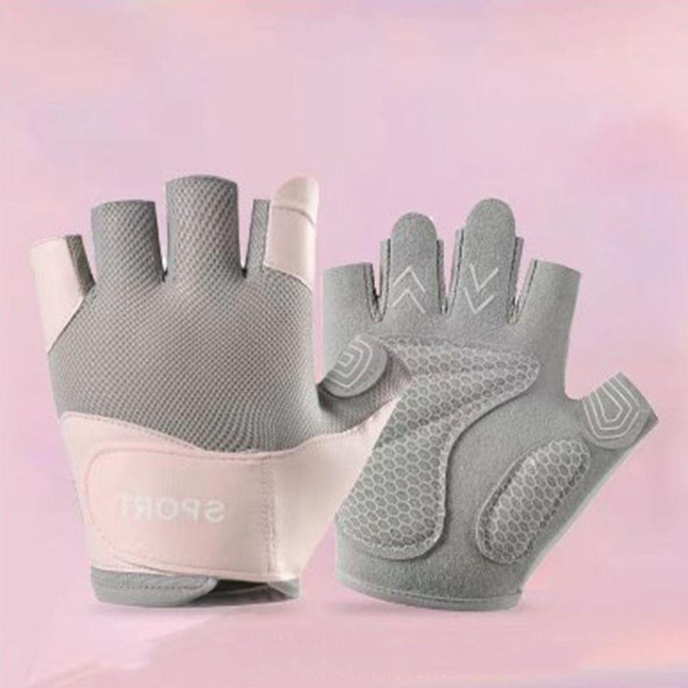 Sturdy Workout Gloves Anti-slip Split Finger Gloves Leisure Gym Gloves Shock Absorption