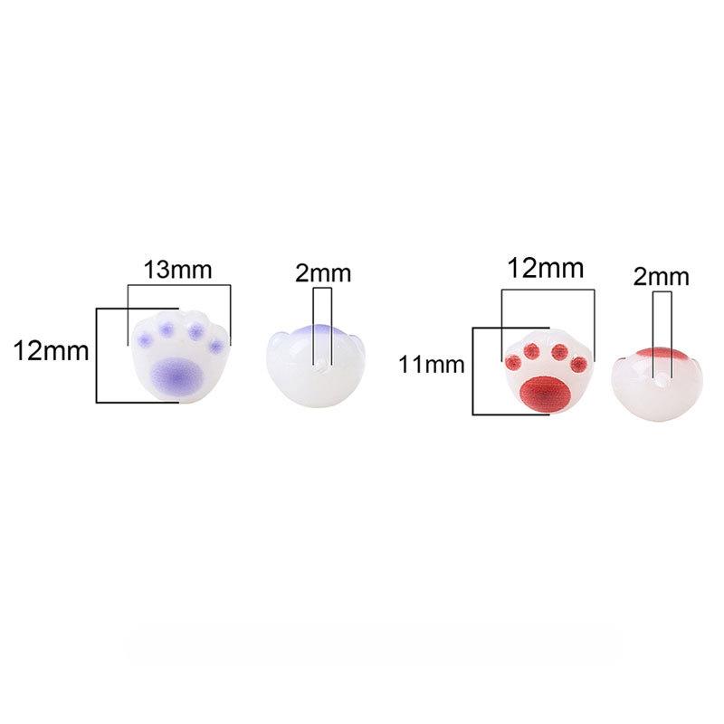 Handmade Beads Acrylic Charcoal Baked Cute Kitten Claws Diy Bracelet Necklace Jewelry Accessories Cell Phone Chain Beading Materials Loose Beads