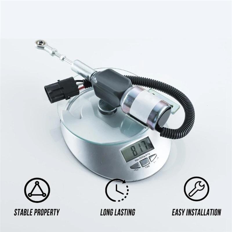 

Shut Off Solenoid Compatible For Cumm 4BT 5.9L 6BT 5.9L R130 R170 3932529 Engine Reliable Shutdown Control-A87Q Black Silver