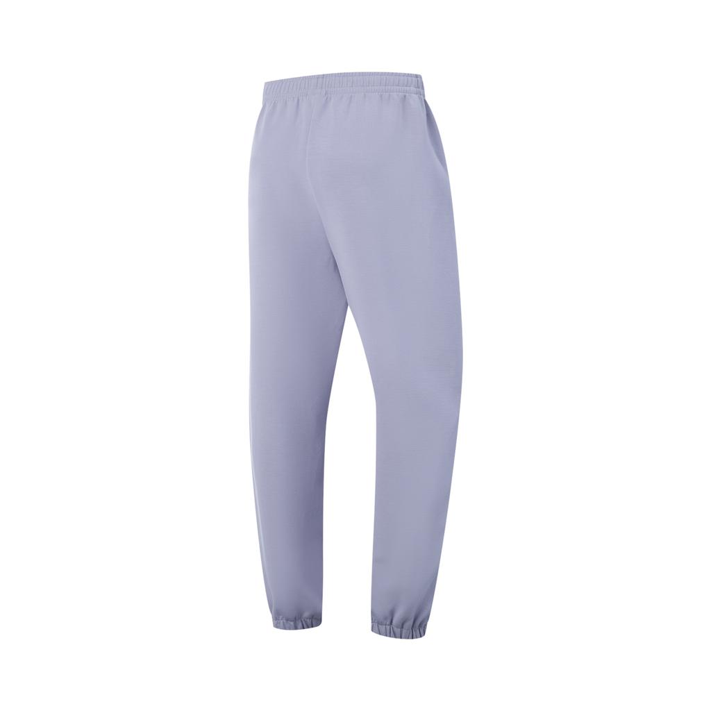 Li-Ning Solid Color Elastic Waist Mid Rise Versatile Cuffed Casual Pants Women bottoms AKLV964-5