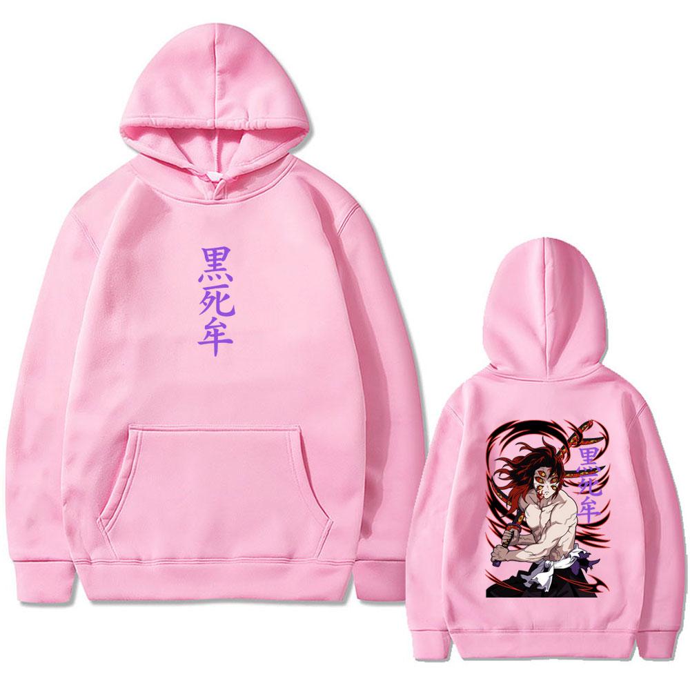 Anime Demon Slayer Kokushibo Double Sided Print Hoodie Men Women Cartoon Fashion Oversized Streetwear Fleece Hoodies