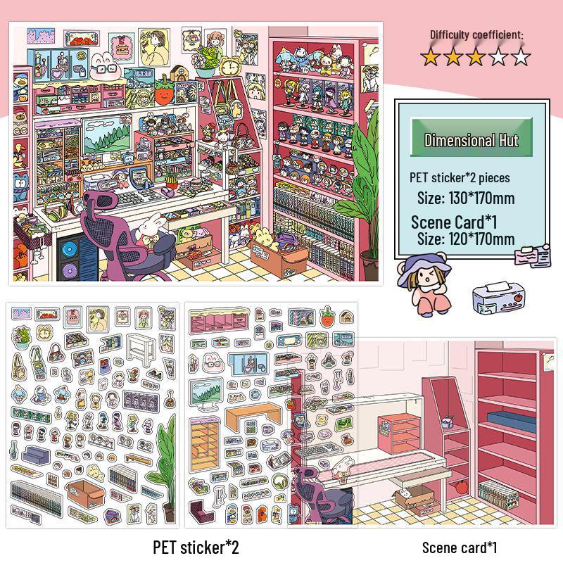 Infeel.Me My Little House 3D Scenery Stickers - Miniature Two-Layer Quiet Book Series