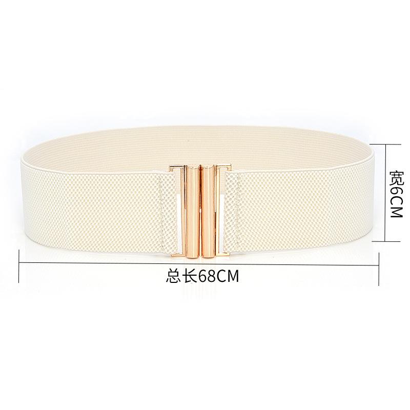 Three Meows Dames Riem Stretch Corset Wrap Taille Zacht Vintage Femme Jurk Riem Accessoires beige