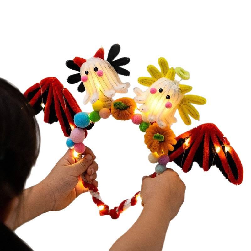DIY Pumpkin Light-Up Headband Kit for Kids - Halloween Party Costume Prop