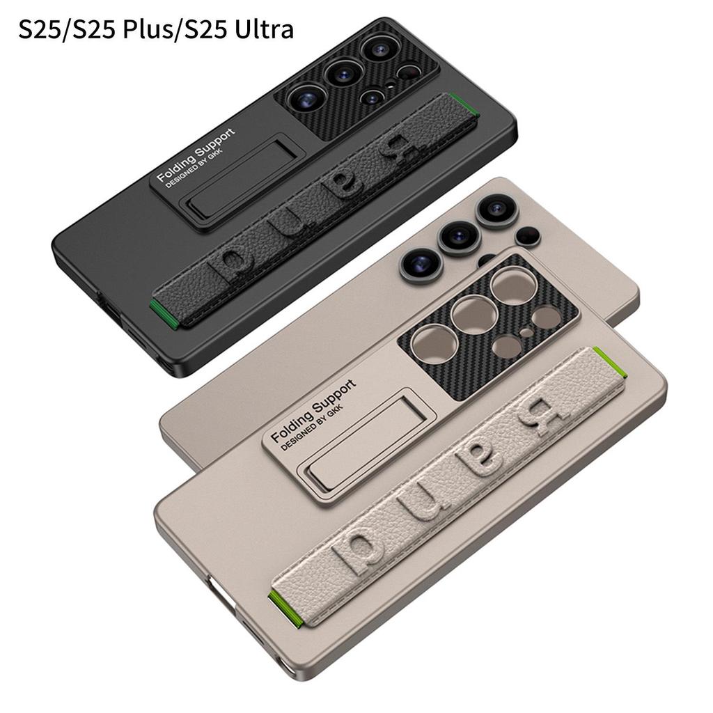 Samsung S25 Ultra/S24 Plus/S23U Phone Case with Elastic Wristband and Ultra-Thin Stand for Full Coverage Protection