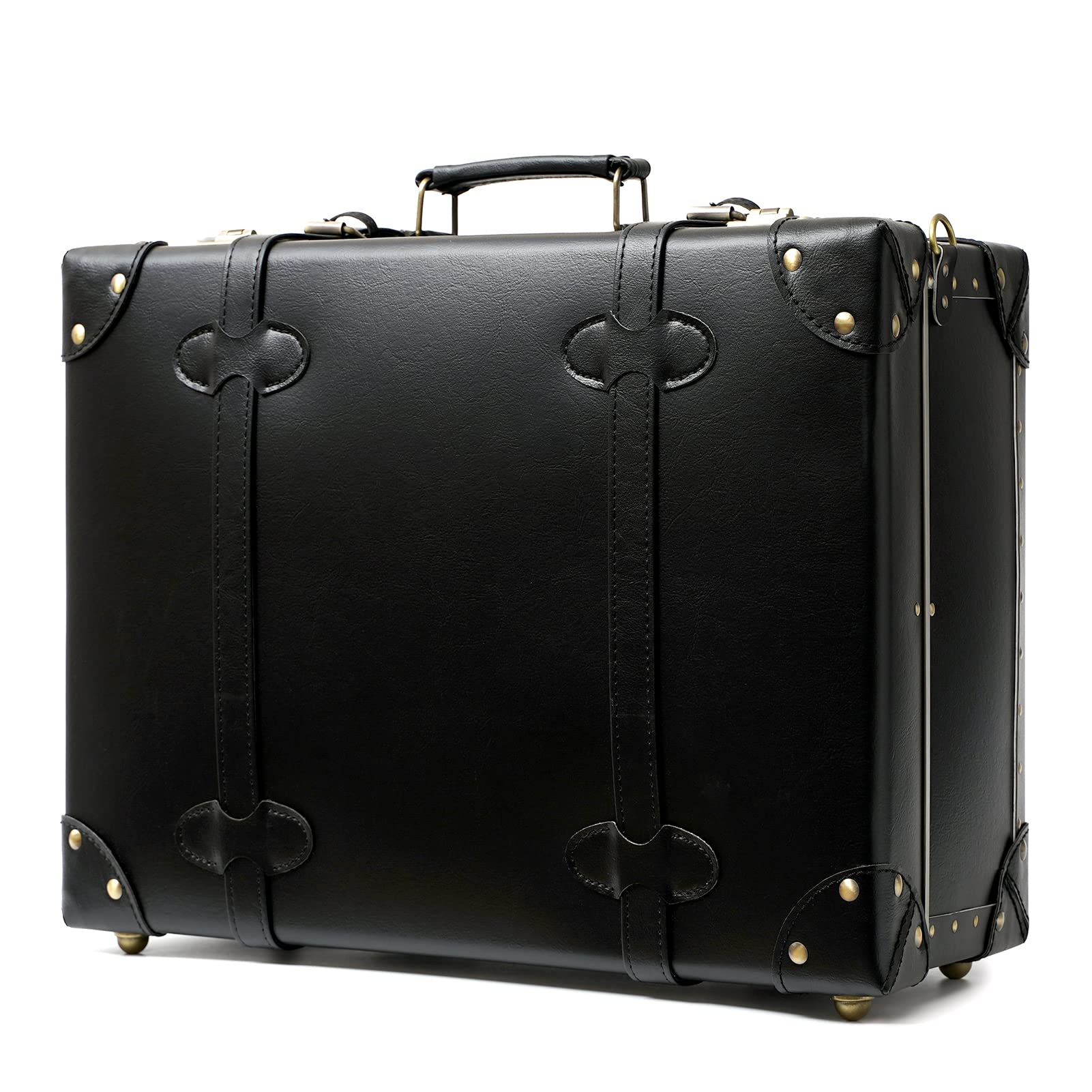 

Dial lock trunk retro leather mini 3 sizes available [urecity] case, stylish, ultra-lightweight, cute, trunk, (black, 12 ) чорний