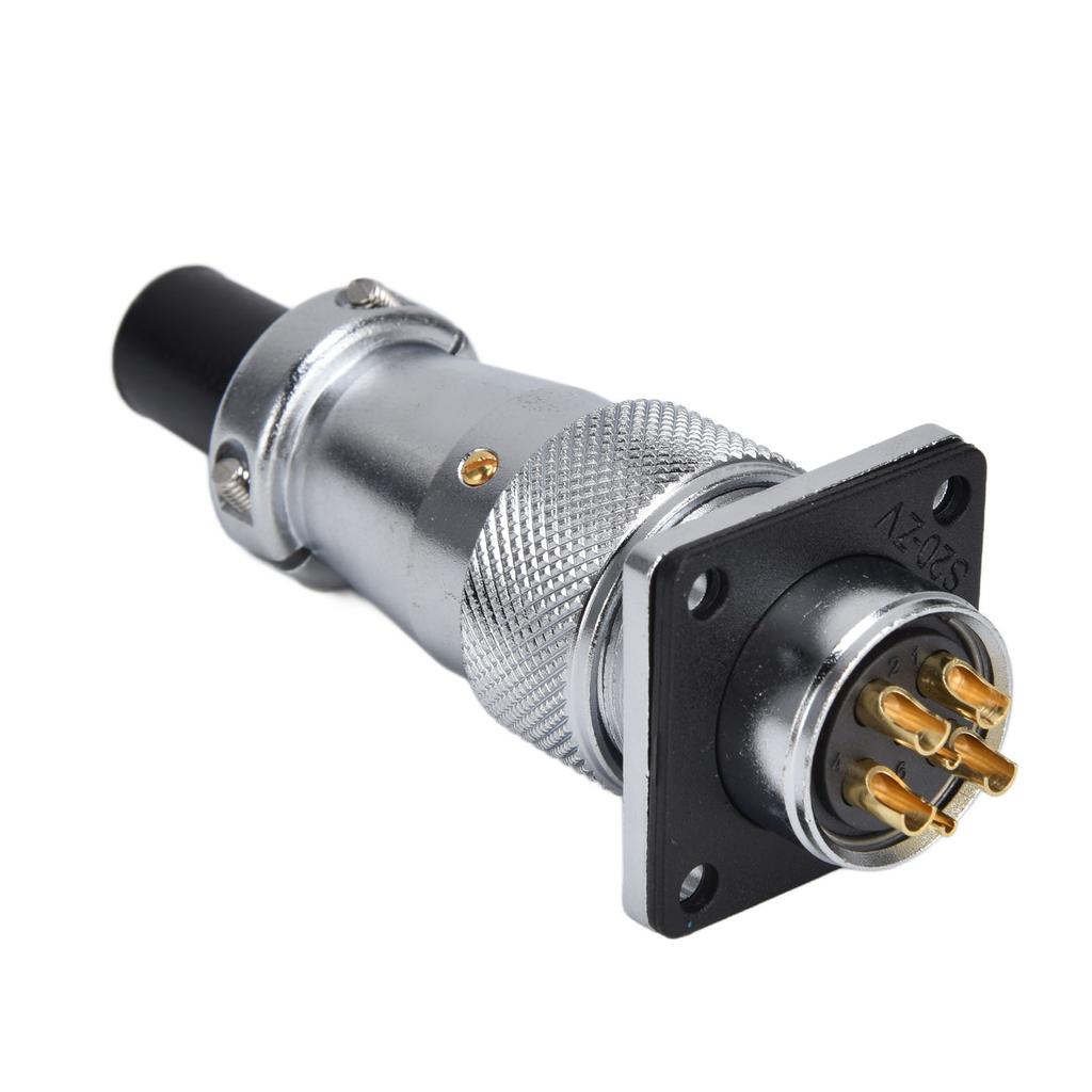 6 Pin Aviation Connector Zinc Alloy Waterproof WS20 Aviation Plug and Socket AC 500V