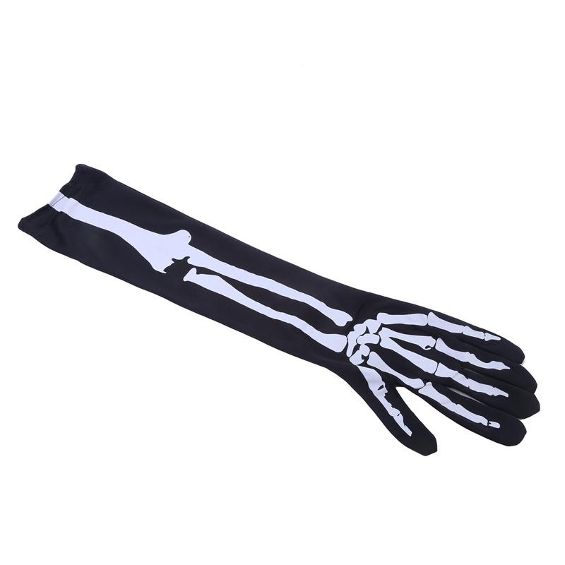 Adult Halloween White Skeleton Gloves Fashion Skull Mitten Ghost Claw Skull Glove Stretch Cosplay Goth Mittens Accessories