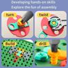 DIY STEM Construction Tool Set Electric Drill Screw Nut 3D Puzzle Creative Pretend Play Engineering Toys for 3-8 Ages Boys&Girls