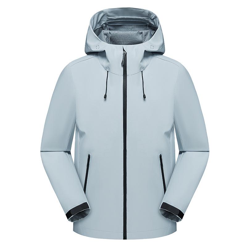 2025 Model Windproof Waterproof Single-Layer Softshell Jacket for Couples, with 2-Way Zipper