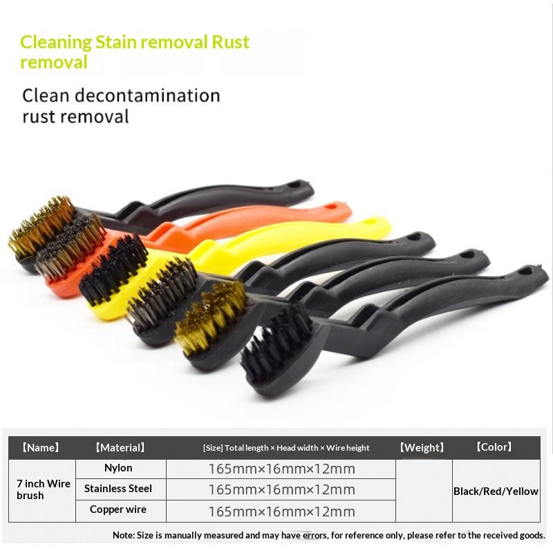 3Pcs Curved Handle Brush Kit Wire Brush Set For Cleaning Welding Slag And Rust Removal Industrial Scrubbing Brush