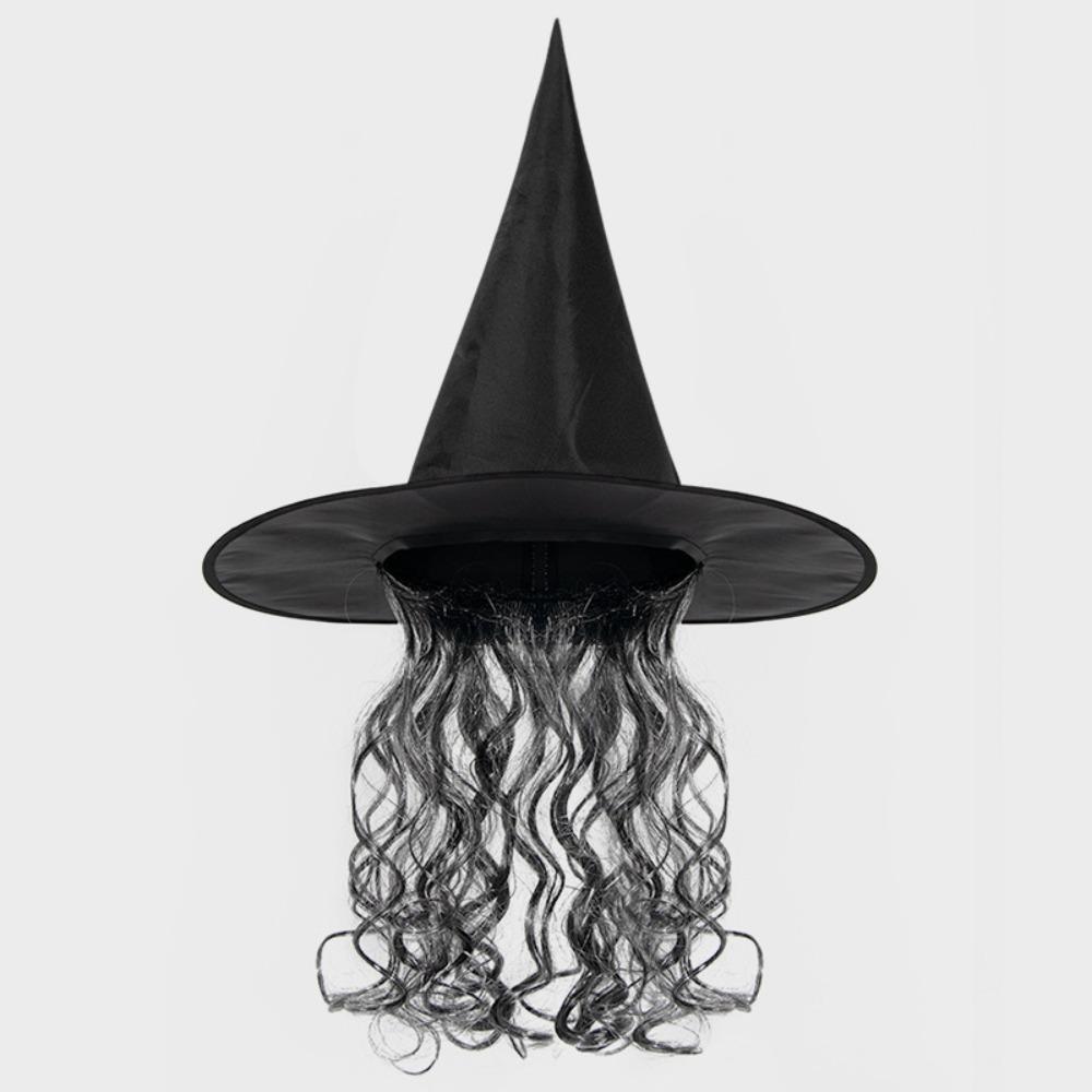 Spider Web Halloween Horror Witch Mask Green Demon Mask Makeup Witch Wig Hat Mask Set  Men
