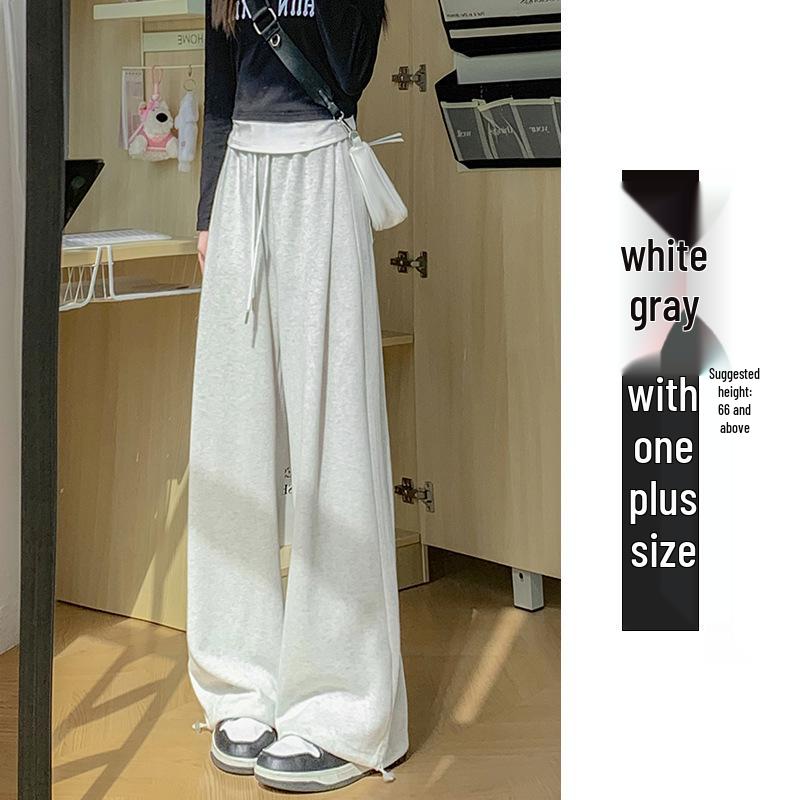 2024 Autumn/Winter Women's Mamba Cotton Sweatpants: Loose Wide-Leg, Cuffed, Straight-Leg Casual Sportswear