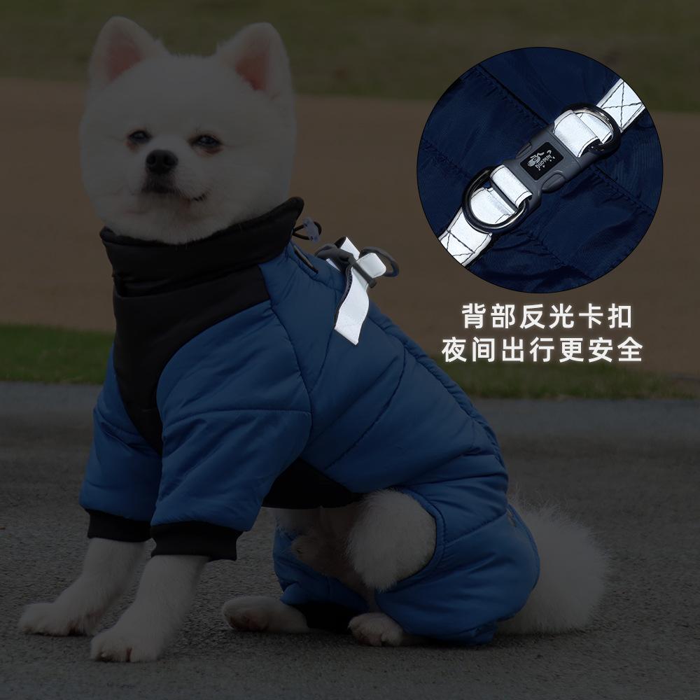 Dog Jacket Warm In Autumn and Winter Cover Belly Pet Cotton-padded Reflective Padded Dog Cotton-padded Jacket Outdoor Waterproof Clothing.