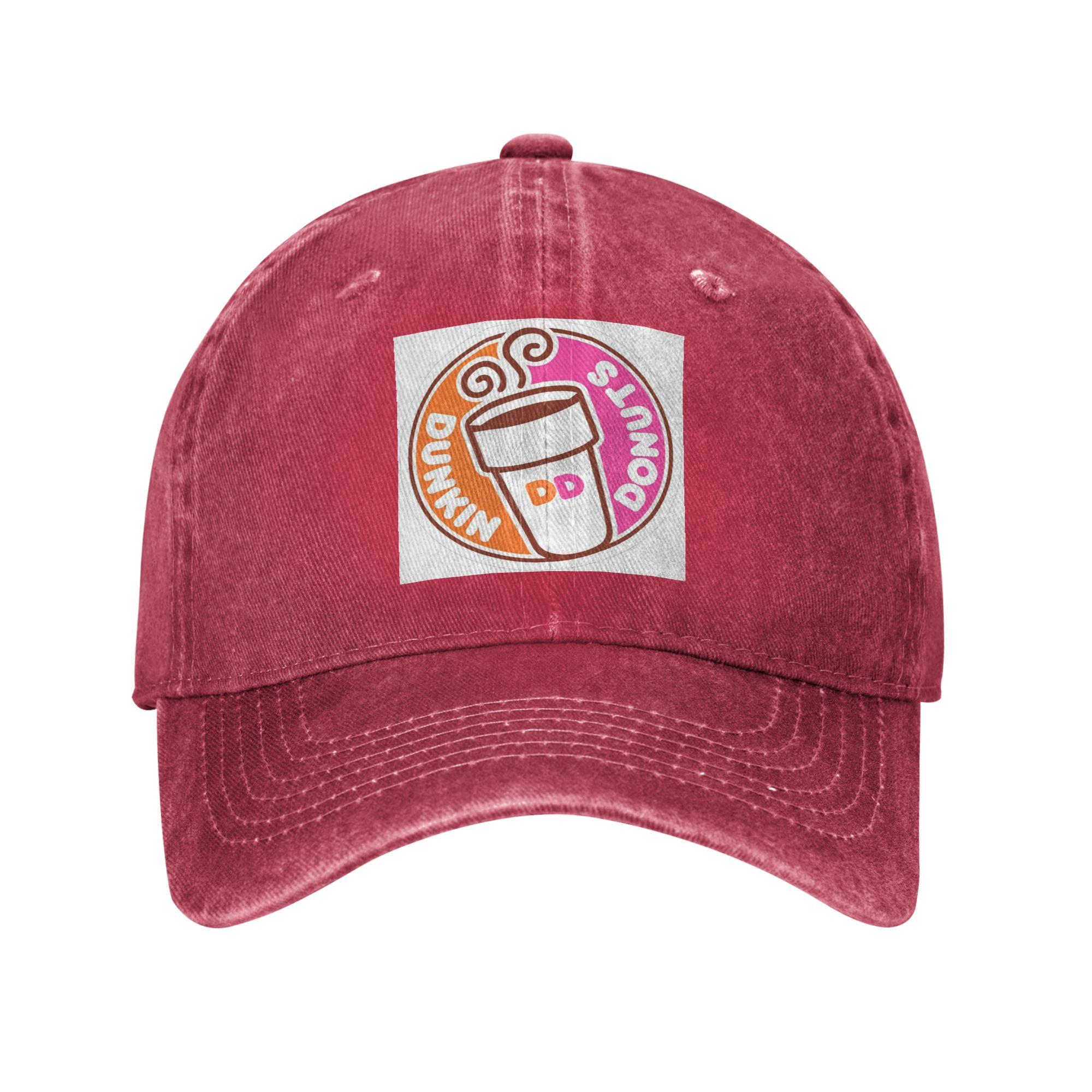 Dunkin Donuts Washed Denim Cap Casual Baseball Caps Adjustable Hat Summer Unisex Baseball Hats One Size