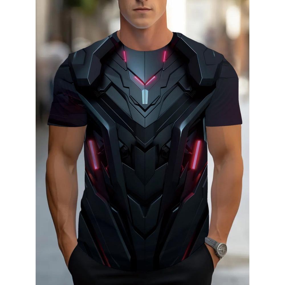 Marvel Bold Statement Tee Men 3D Armor Print T-Shirt Superhero Iron Man T Shirt M