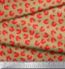 Soimoi Green Poly Crepe Fabric Tomato Vegetable Print Fabric by the metre 42 Inch