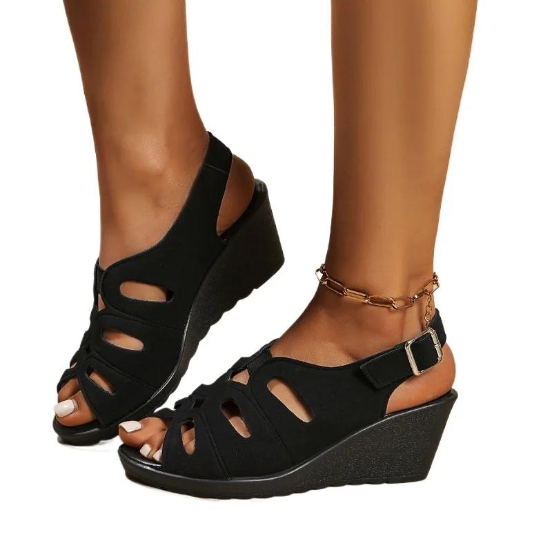 Fashion 2025 Summer Peep Toe Women's Sandals Fashion Buckle Strap New Casual Comfortable Plus Size Best Seller Platform Sandals Zapatos