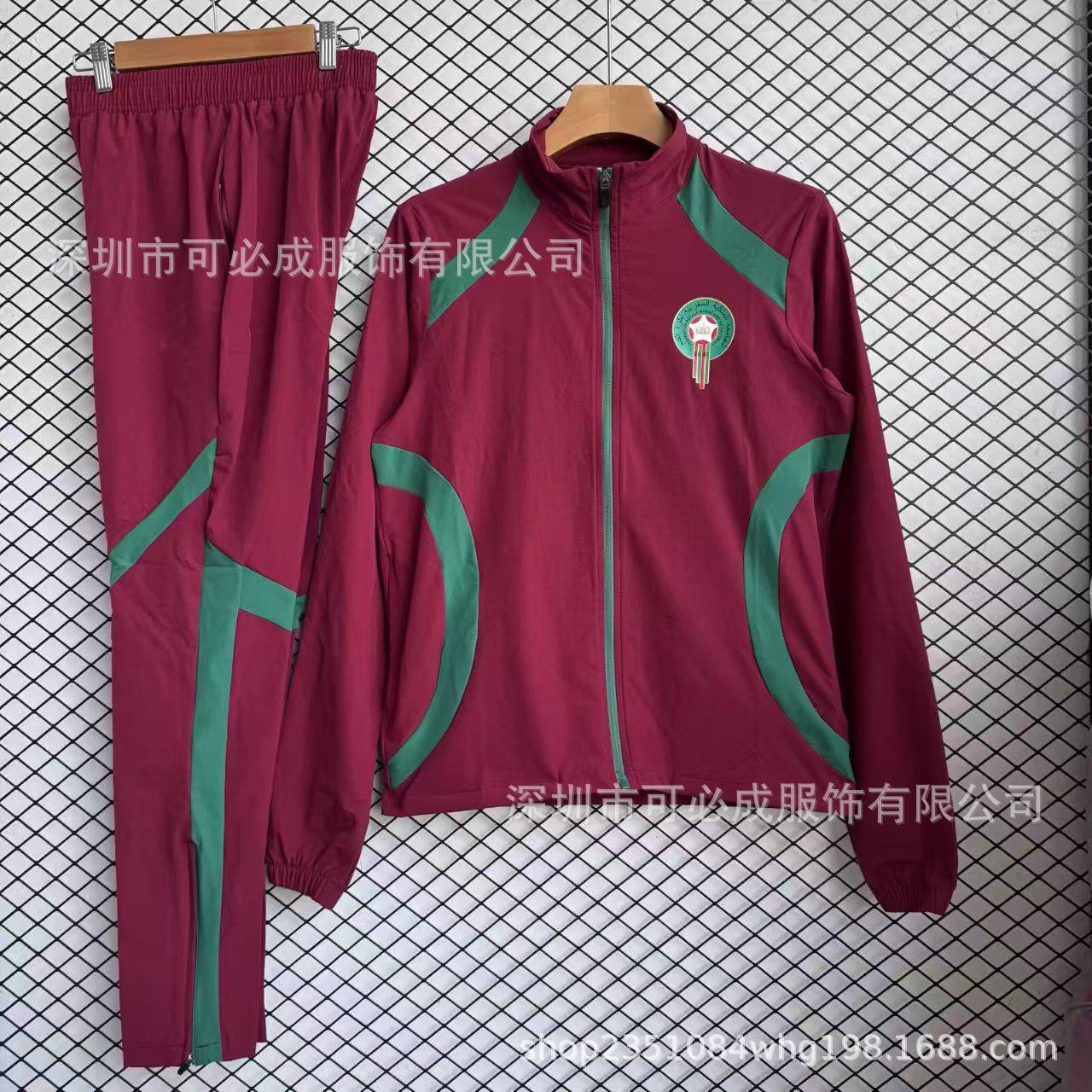 Cross-border wholesale national team Morocco football jersey adult waterproof trench coat long pull set jersey 2026 World Cup S