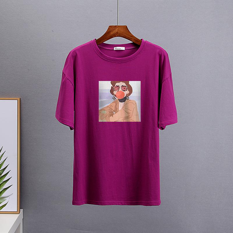 Hirsionsan Kawaii Graphic Printed T Shirts Women Summer Plus Size Harajuku Cotton Tees Oversized Casual Short Sleeves Female Top