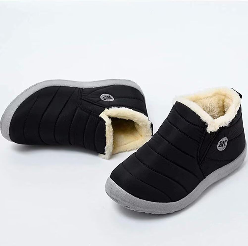 Bageson Winter Snow Cold Weather Platform Short Cotton Fleece Size Women's Boots, Shoes, Boots, Boots, Shoes, Warm, Lining, Non-Slip (Black, 22.5)