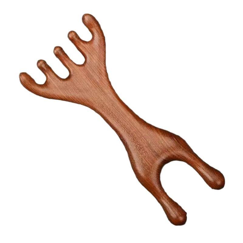 Massagem na Cabeça com Chifres Pente Meridiano Cuidados de Saúde Ferramenta de Terapia para a Cabeça Resina Natural Couro Cabeludo Linfonodo Gua Sha Desobstrução Arma Mágica