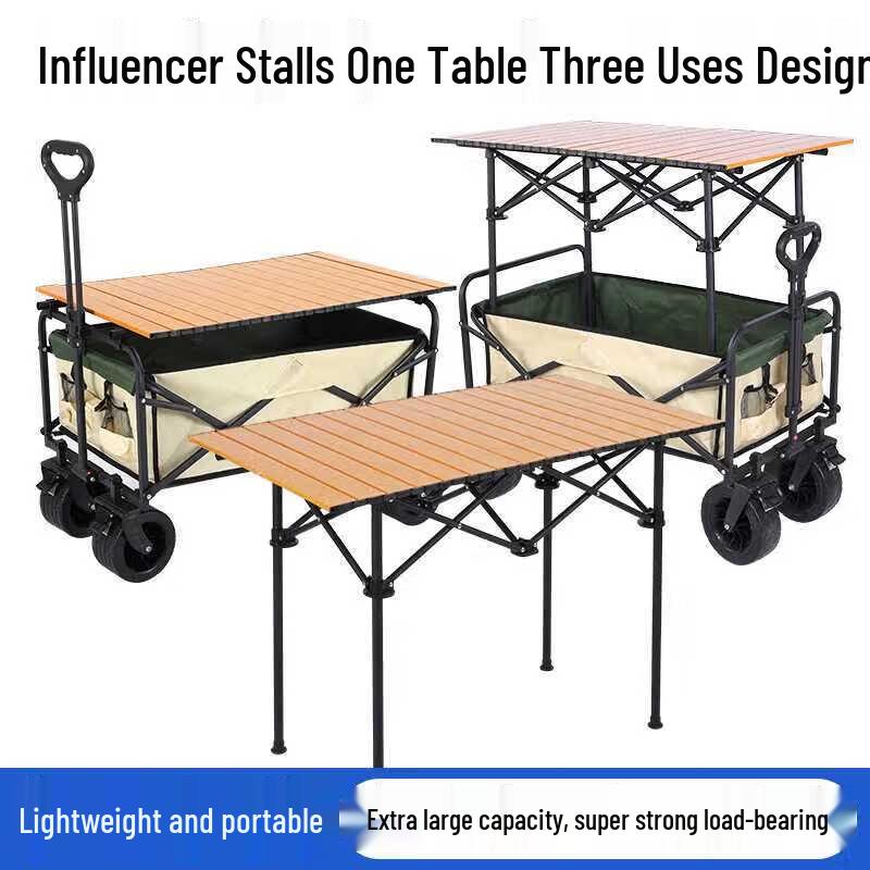 Jiku Foldable Outdoor Utility Cart with Table