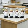 Yousheng Cartoon Chef Figurine Hand-Painted Holding Fruit Plate Cake Noodles Spoon Chef Statue Sculpture Home Kitchen Dining Room Decoration Ornament